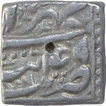 Silver Square One Rupee Coin of Akbar of Tatta Mint of Mihr Month.   