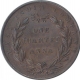 Copper One Quarter Anna Coin of East India Company of Madras Mint of 1835.