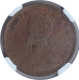 Copper One Quarter Anna Coin of Victoria Empress of Calcutta Mint of 1877.