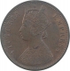 Copper One Quarter Anna Coin of Victoria Empress of Bombay Mint of 1886.