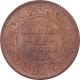 Copper Quarter Anna Coin of Victoria Empress of Calcutta Mint of 1891.