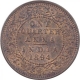 Copper Quarter Anna Coin of Victoria Empress of Calcutta Mint of 1894.