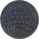 Copper Half Anna Coin of Victoria Queen of Calcutta Mint of 1876.