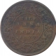 Copper Half Anna Coin of Victoria Empress of Calcutta Mint of  1877.