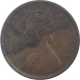 Copper Half Anna Coin of Victoria Empress of Calcutta Mint of  1877.