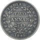 Silver Two Annas Coin of Victoria Queen of Madras Mint of 1841.