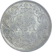 Silver Two Annas Coin of Victoria Queen of Calcutta Mint of 1862.