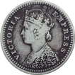 Silver Two Annas Coin of Victoria Empress of Bombay Mint of 1883.