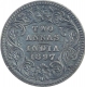 Silver Two Annas Coin of Victoria Empress of Calcutta Mint of 1897.