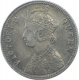 Silver One Quarter Rupee Coin of Victoria Queen of Calcutta Mint of 1876.