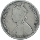 Silver Half Rupee Coin of Victoria Empress of Bombay Mint of 1885.