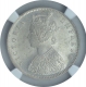 Silver Half Rupee Coin of Victoria Empress of Calcutta  Mint of 1887.