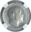 Silver Half Rupee Coin of King Edward VII of Bombay Mint of 1910.