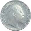 Silver Half Rupee Coin of King Edward VII of Calcutta Mint of 1910.