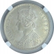 Silver One Rupee Coin of Victoria Queen of Bombay Mint of 1862.