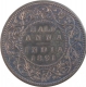 Copper Half Anna Coin of Victoria Empress of 1891.