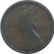 Error Half Anna Coin of Victoria Queen.