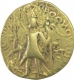 Rare Gold Dinar Coin of Vashudeva II of Kushan Dynasty.