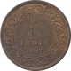 Bronze One Twelfth Anna Coin of King Edward VII of Calcutta Mint of 1908.