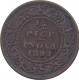 Copper Half Pice Coin of Victoria Empress of Calcutta Mint of 1899.