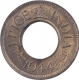 Bronze One Pice Coin of King George VI of Bombay Mint of 1944.