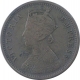 Copper Quarter Anna Coin of Victoria Empress of Bombay Mint of 1877.