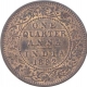 Copper Quarter Anna Coin of Victoria Empress of Calcutta Mint of 1892.