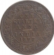 Copper Quarter Anna Coin of Victoria Empress of Calcutta Mint of  1897.