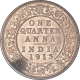 Copper One Quarter Anna Coin of King George V of Calcutta Mint of 1913.