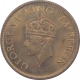 Copper One Quarter Anna Coin of King George VI of Calcutta Mint of 1942.