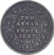 Silver Two Annas Coin of Victoria Empress of Bombay Mint of 1887.