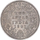 Silver Two Annas Coin of Victoria Empress of Calcutta Mint of 1901.