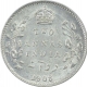 Silver Two Annas Coin of King Edward VII of Calcutta Mint of 1908.