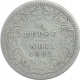 Silver One Quarter Rupee Coin of Victoria Empress of Calcutta Mint of 1882.