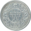 Silver Half Rupee Coin of King George V of Calcutta Mint of 1921.