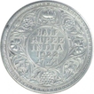 Silver Half Rupee Coin of King George V of Calcutta Mint of 1922.