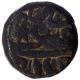 Copper Dam Coin of Akbar of Bahraich Mint.