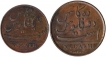 Copper V Cash and X Cash Coins of Soho Mint of Madras Presidency.