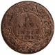 Copper One Twelfth Anna Coin of Victoria Empress of Calcutta Mint of 1895.