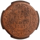 Copper Half Pice Coin of Victoria Empress of Calcutta Mint of 1887.