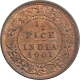 Copper Half Pice Coin of Victoria Empress of Calcutta Mint of 1901.