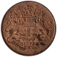 Copper One Quarter Anna Coin of East India Company of Madras Mint of 1835. 