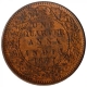 Copper One Quarter Anna Coin of Victoria Empress of Calcutta Mint of 1877.