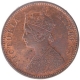 Copper One Quarter Anna Coin of Victoria Empress of Calcutta Mint of 1880.