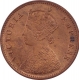 Copper One Quarter Anna Coin of Victoria Empress of Calcutta Mint of 1889.