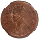 Copper One Quarter Anna Coin of Victoria Empress of Calcutta Mint of 1892.