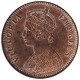 Copper One Quarter Anna Coin of Victoria Empress of Calcutta Mint of 1895.