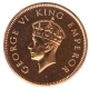 Bronze One Quarter Anna Proof Coin of King George VI of Calcutta Mint of 1938.