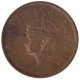 Extremely Rare Bronze One Quarter Anna Coin of King George VI of Calcutta Mint of  1939.