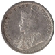 Silver One Quarter Rupee Coin of King George V of Calcutta Mint of 1913.